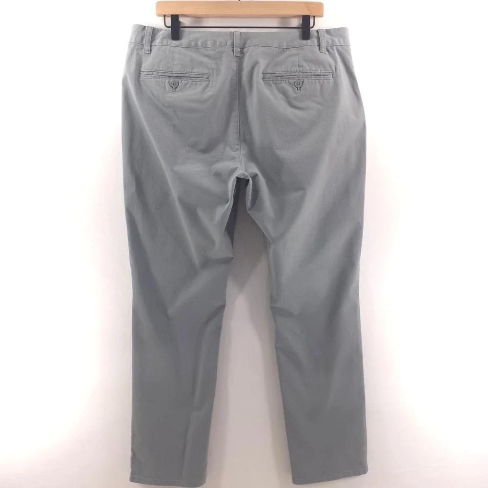 Bonobos Mens Chino Pants 38x29 Grey Slim Straight‎ Cotton Twill Trousers